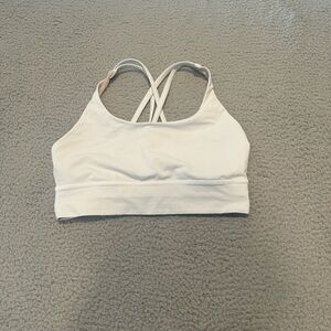 Lululemon Energy Bra Long Line Size 10 White/Gray